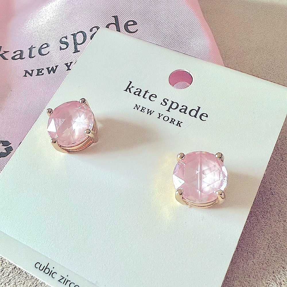 Kate Spade Earrings Pink Cubic Zirconia NWT